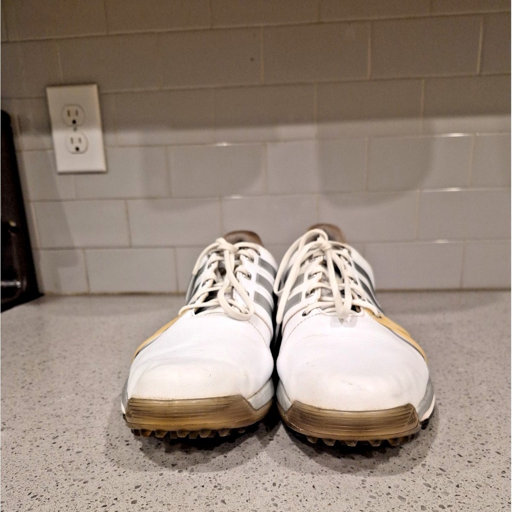 Adidas Adipower ultra Boost 2 Golf Shoe Spikes Size 10 Men White Leather - Picture 5 of 10